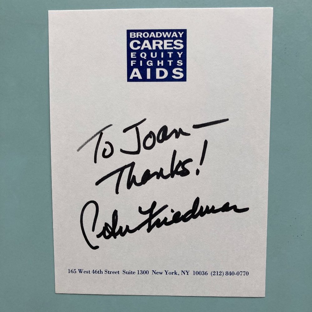 Peter Friedman Signed Inscribed BCEFA Paper 4 1/2 “X 5 1/2” Broadway Ragtime OBC